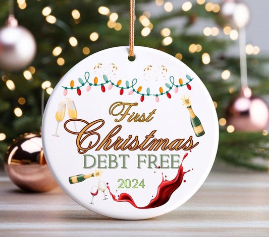 First Christmas Debt Free Ornament, Debt Free Holiday Decor, Debt Free 2024 Ornament, Financial Freedom Christmas, Money-Saving Christmas Gift, Debt Free Journey Ornament, Budget-Friendly Holiday Decor, Debt Free Family Gift, Debt Free Keepsake,Gifts