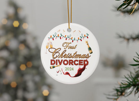 First Christmas Divorced Ceramic Ornament New Beginnings Ornament Holiday Decor Divorce Gift First Christmas Single Fresh Start 2024Keepsake