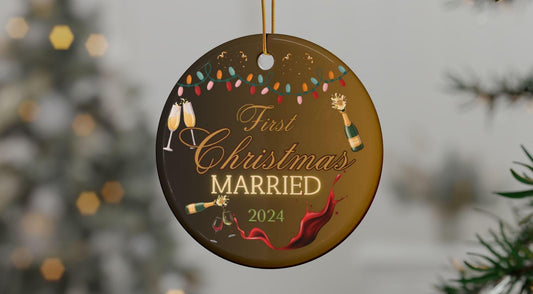 First Christmas Married Ornament Newlywed Ornament Married Keepsake First Christmas Together Just Married Gift Wedding Ornament 2024 Couples Ornament Newlywed Holiday Decor First Christmas 2024 Married Ornament Newlywed Gift Wedding Keepsake Gifts