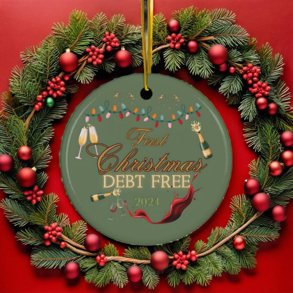 Debt Free Christmas Ornament Decor Personalized Home Gift First Christmas Custom Ornament Christmas Gifts Holiday Gift