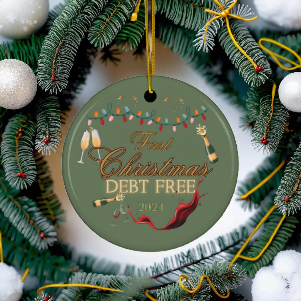 Debt Free Christmas Ornament Decor Personalized Home Gift First Christmas Custom Ornament Christmas Gifts Holiday Gift