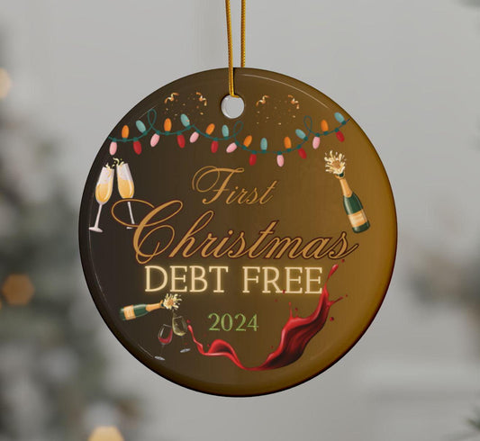 First Christmas Debt Free Ornament, Debt Free Holiday Decor, Debt Free 2024 Ornament, Financial Freedom Christmas, Money-Saving Christmas Gift, Debt Free Journey Ornament, Budget-Friendly Holiday Decor, Debt Free Family Gift, Debt Free Keepsake,Gifts