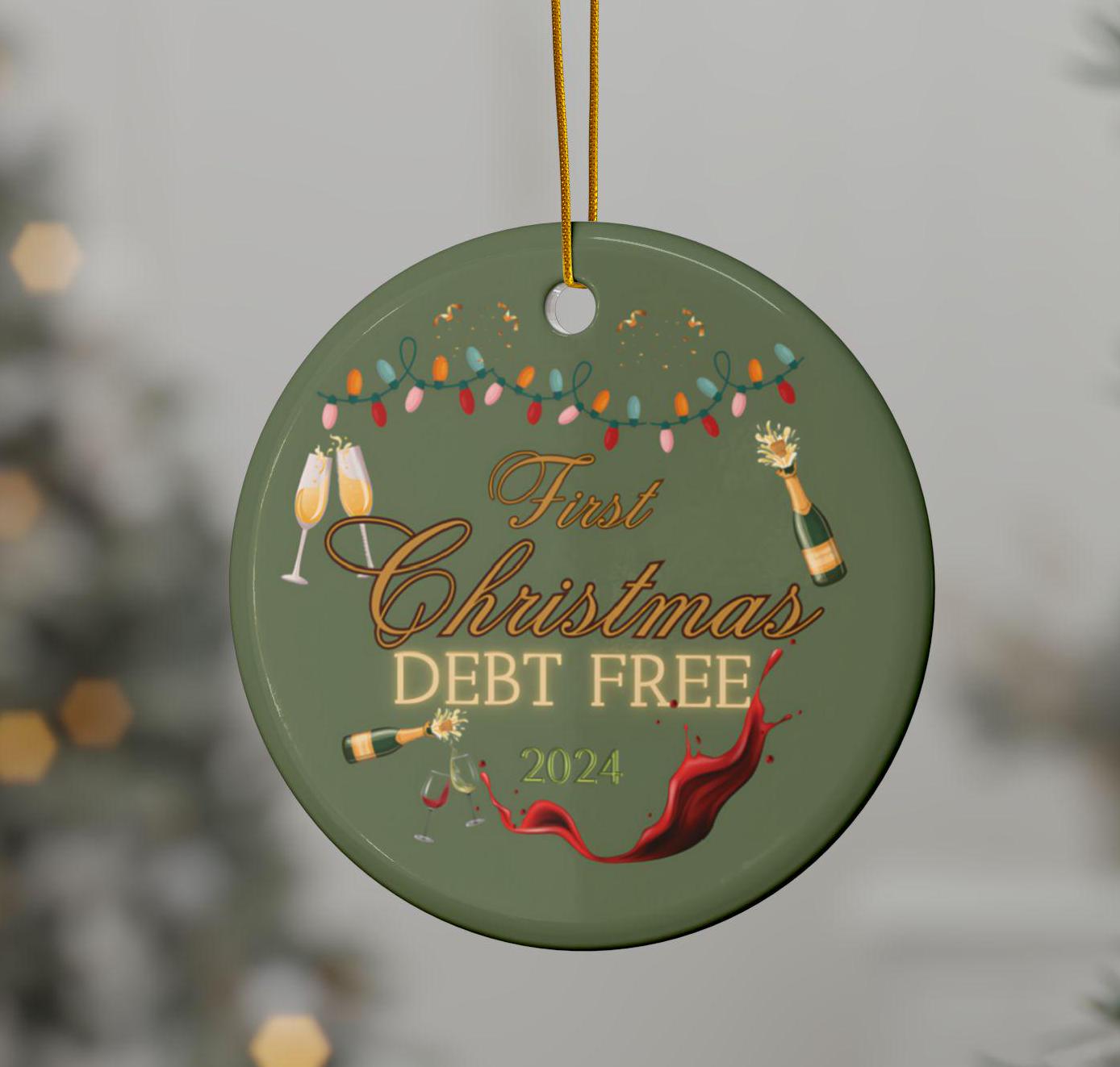 First Christmas Debt Free Ornament, Debt Free Holiday Decor, Debt Free 2024 Ornament, Financial Freedom Christmas, Money-Saving Christmas Gift, Debt Free Journey Ornament, Budget-Friendly Holiday Decor, Debt Free Family Gift, Debt Free Keepsake,Gifts